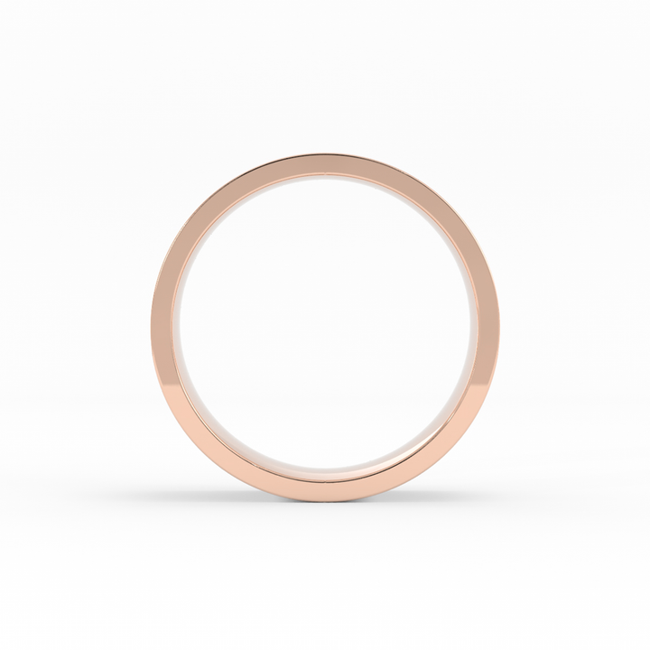 10K Rose Gold High Polish Flat 7mm Wedding Band