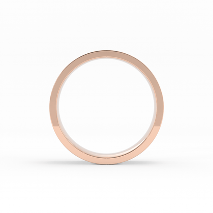 18K Rose Gold 7mm  Flat Comfort Fit Wedding Band