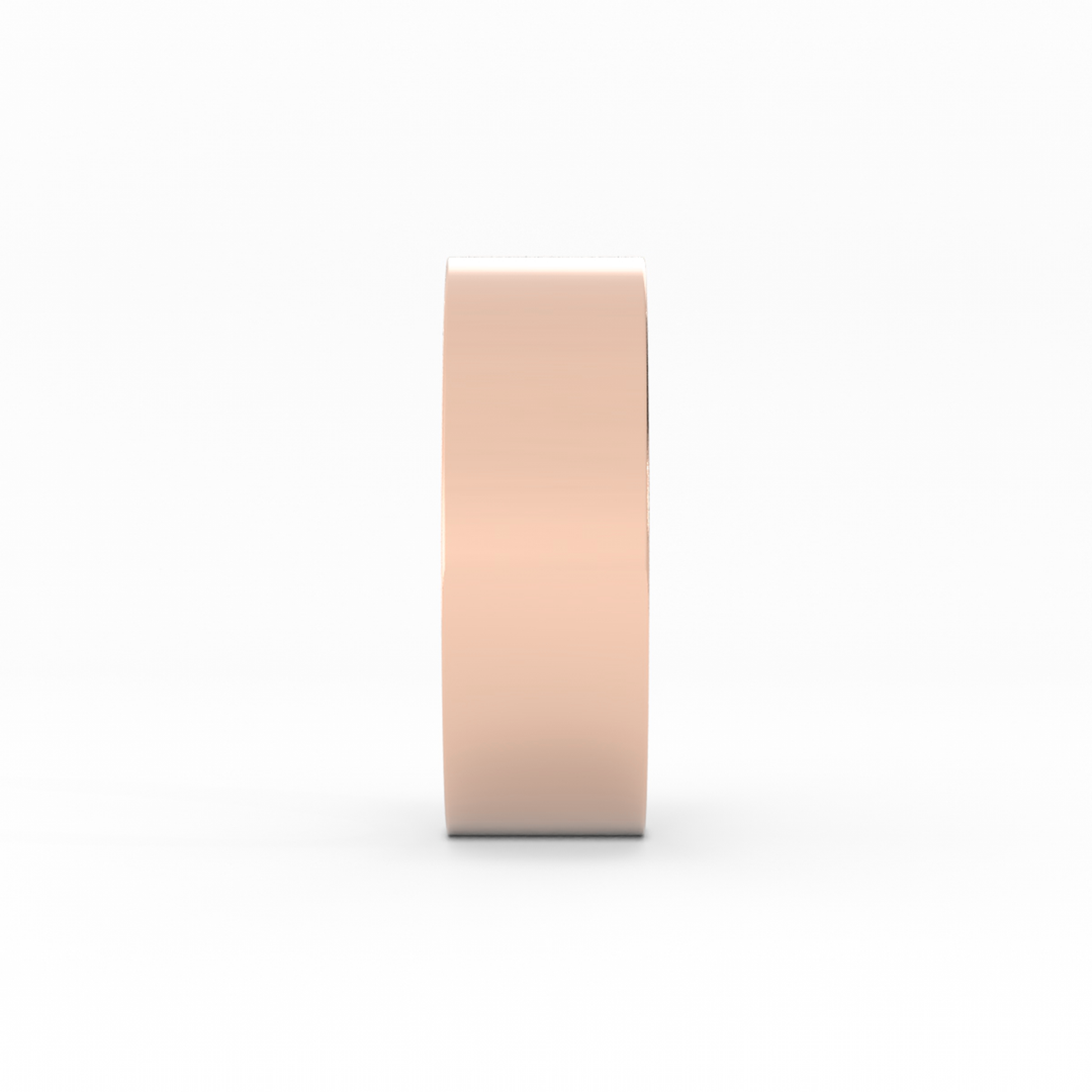 10K Rose Gold High Polish Flat 7mm Wedding Band