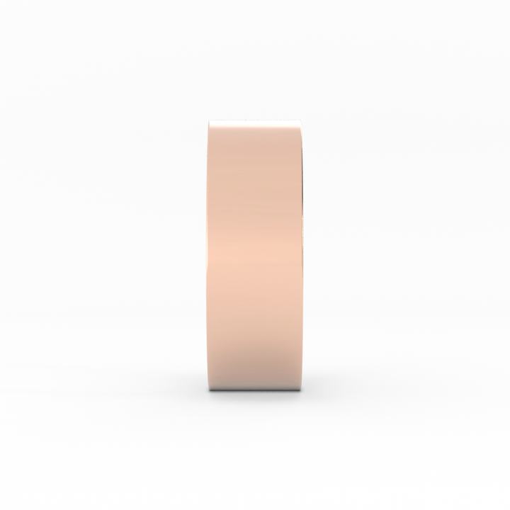 10K Rose Gold High Polish Flat 7mm Wedding Band