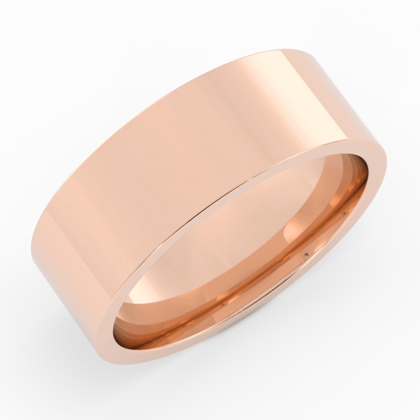 14K Rose Gold 7mm  Flat Comfort Fit Wedding Band
