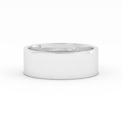 Platinum 7mm  Flat Comfort Fit Wedding Band