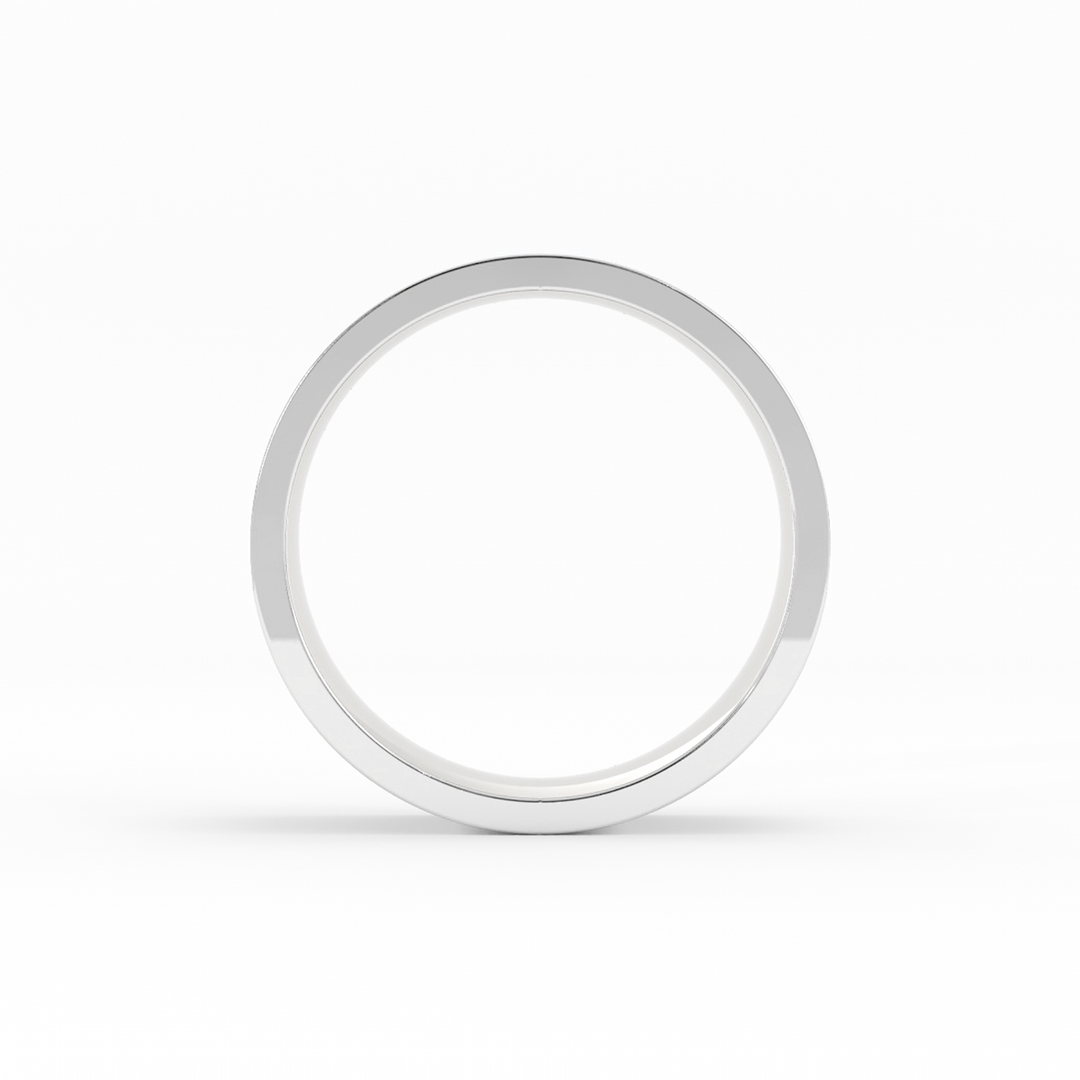 14K White Gold High Polish Flat 7mm Wedding Band