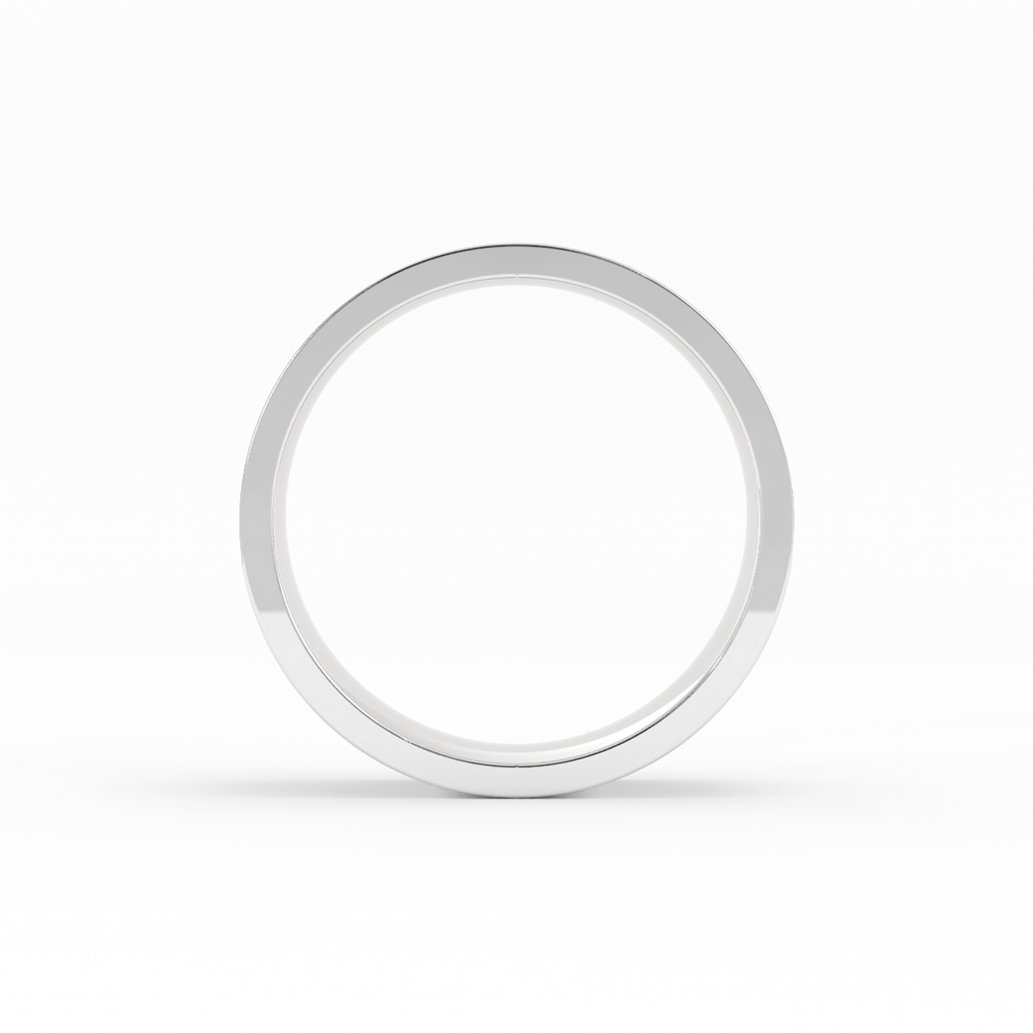 14K White Gold 7mm  Flat Comfort Fit Wedding Band