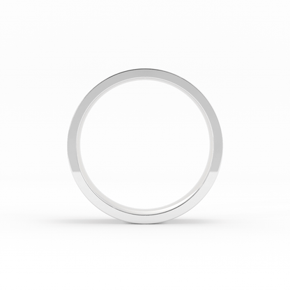 18K White Gold 7mm  Flat Comfort Fit Wedding Band