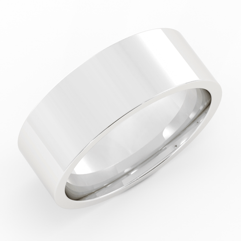 Platinum 7mm  Flat Comfort Fit Wedding Band