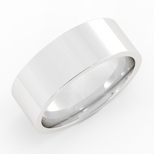 Platinum 7mm  Flat Comfort Fit Wedding Band