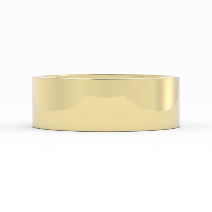 10K Yellow Gold High Polish Flat 7mm Wedding Band