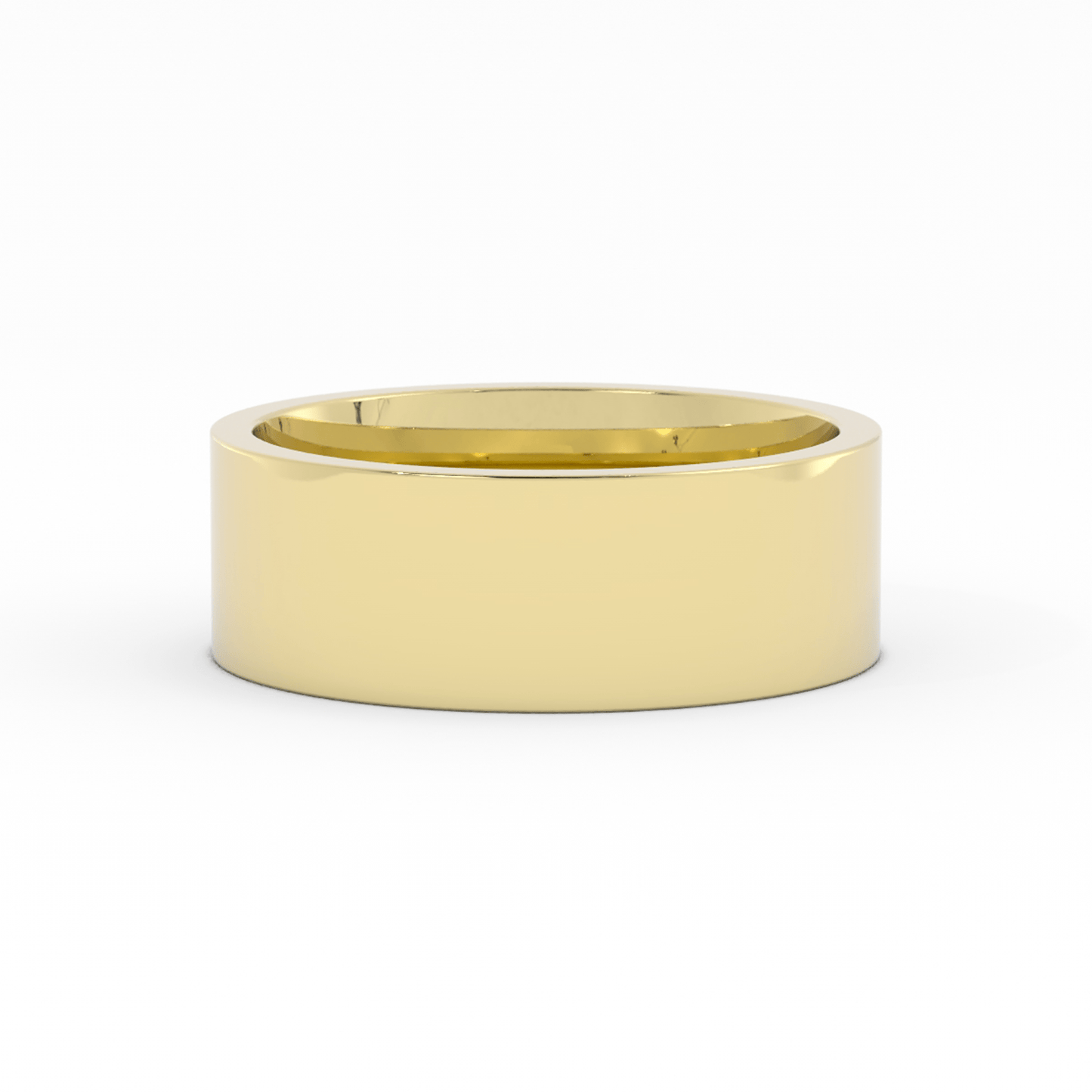 18K Yellow Gold 7mm  Flat Comfort Fit Wedding Band