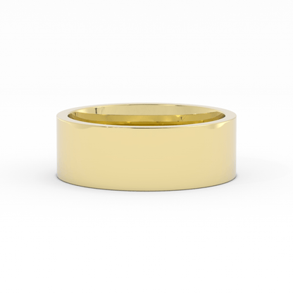 18K Yellow Gold 7mm  Flat Comfort Fit Wedding Band