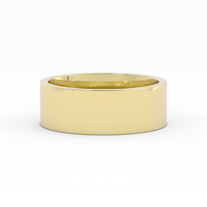 10K Yellow Gold High Polish Flat 7mm Wedding Band