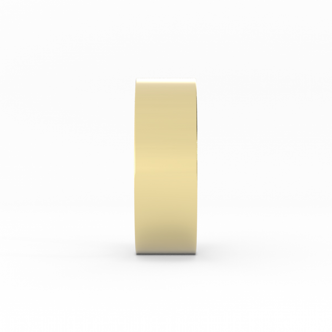 10K Yellow Gold High Polish Flat 7mm Wedding Band