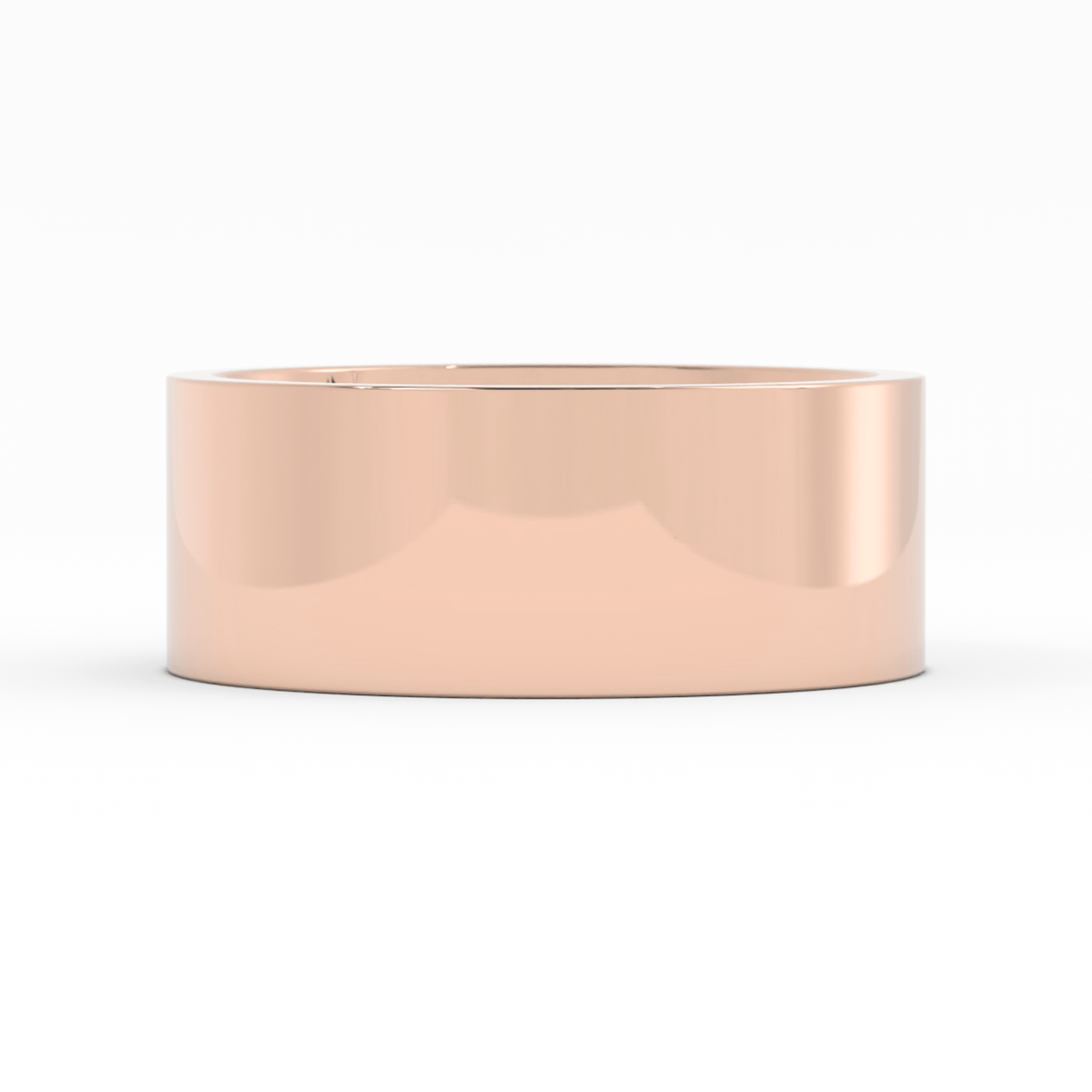 18K Rose Gold 8mm  Flat Comfort Fit Wedding Band