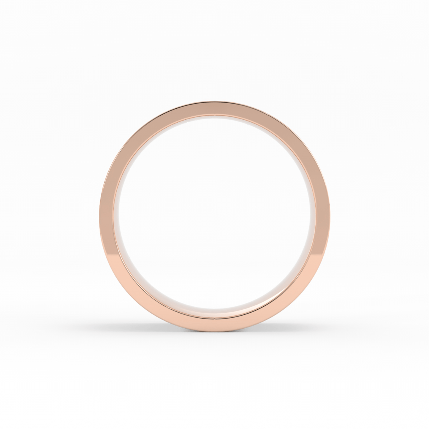 14K Rose Gold 8mm  Flat Comfort Fit Wedding Band