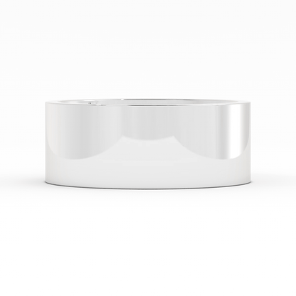 Platinum 8mm  Flat Comfort Fit Wedding Band