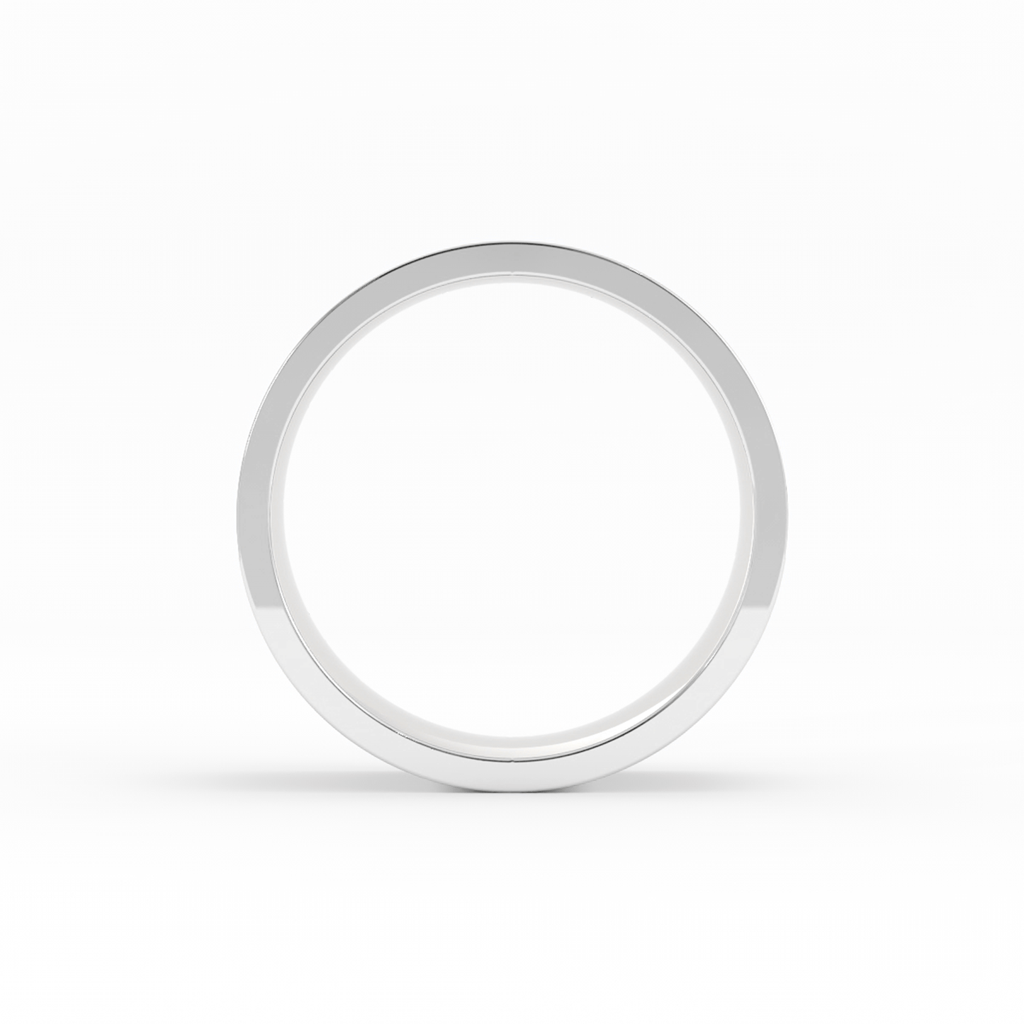 18K White Gold 8mm  Flat Comfort Fit Wedding Band