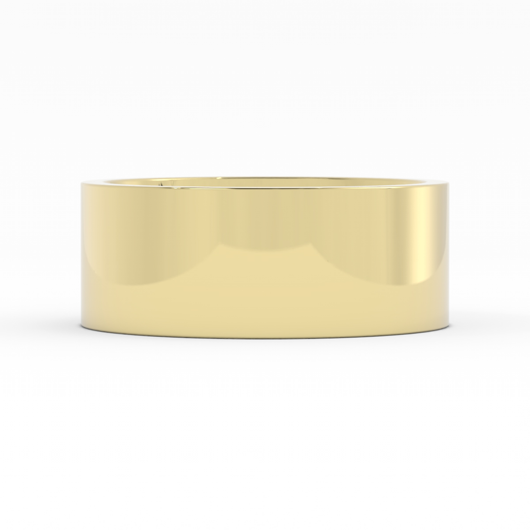 10K Yellow Gold High Polish Flat 8mm Wedding Band