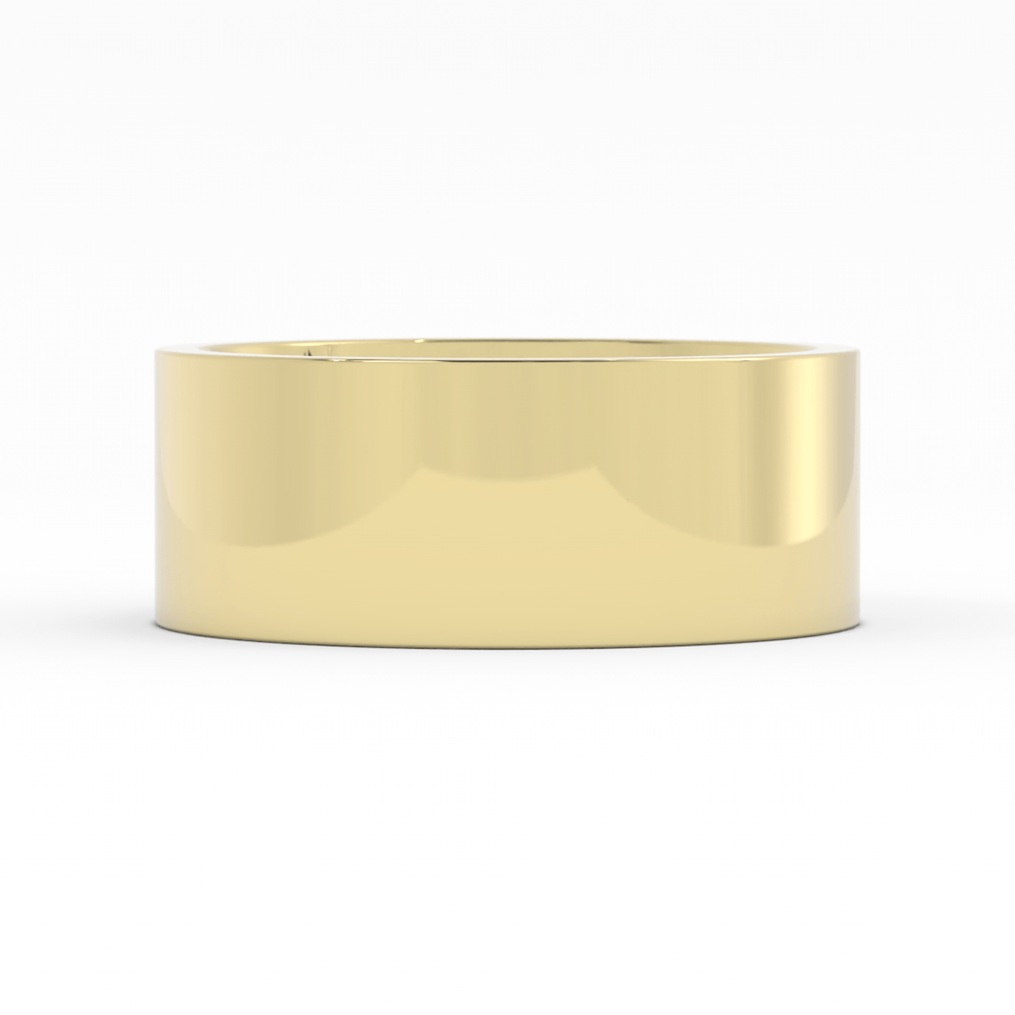 10K Yellow Gold 8mm  Flat Comfort Fit Wedding Band