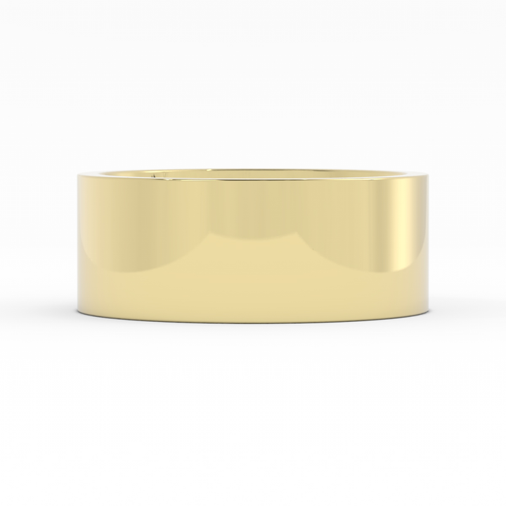 10K Yellow Gold High Polish Flat 8mm Wedding Band