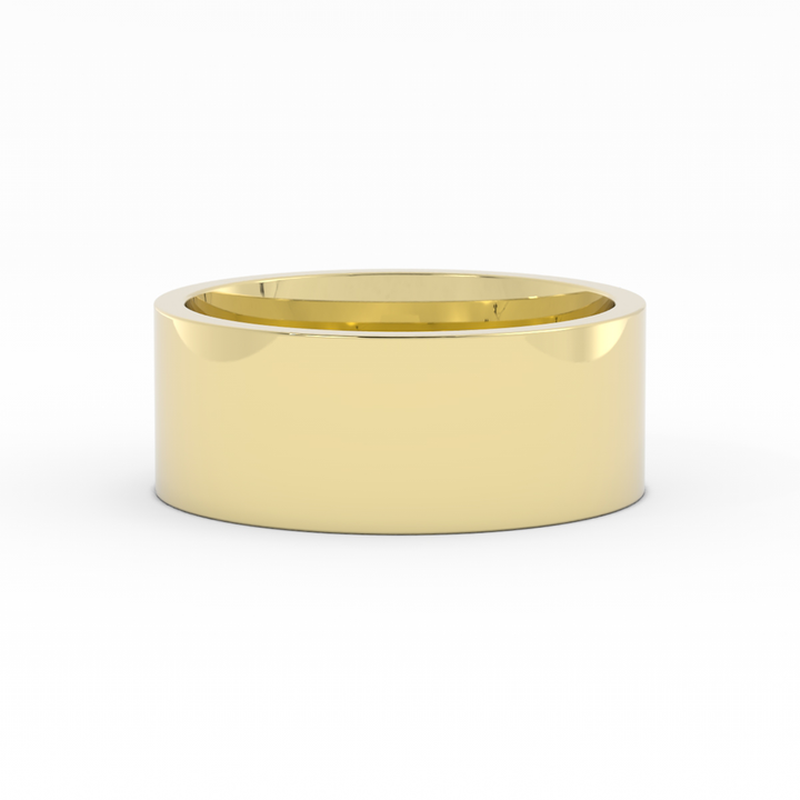 10K Yellow Gold High Polish Flat 8mm Wedding Band