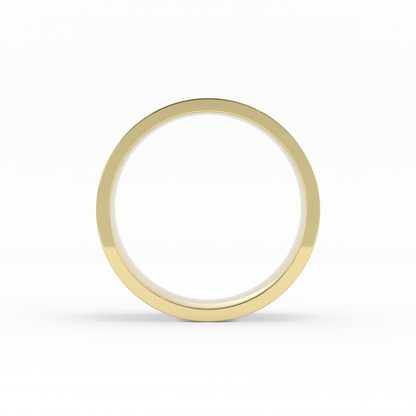18K Yellow Gold 8mm  Flat Comfort Fit Wedding Band