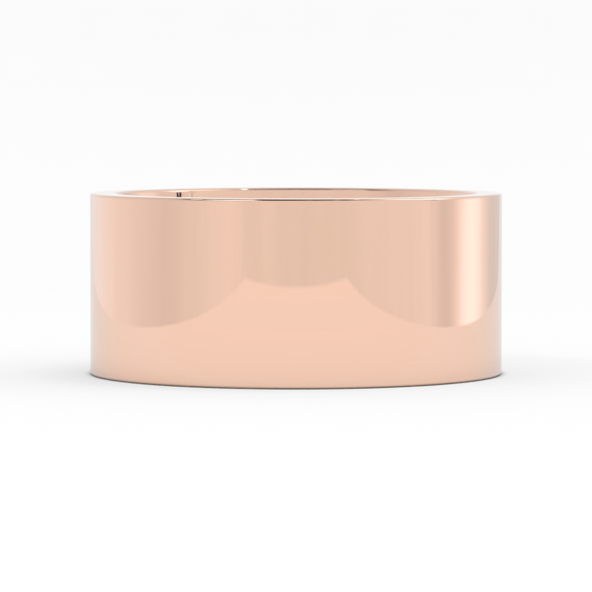 10K Rose Gold High Polish Flat 9mm Wedding Band