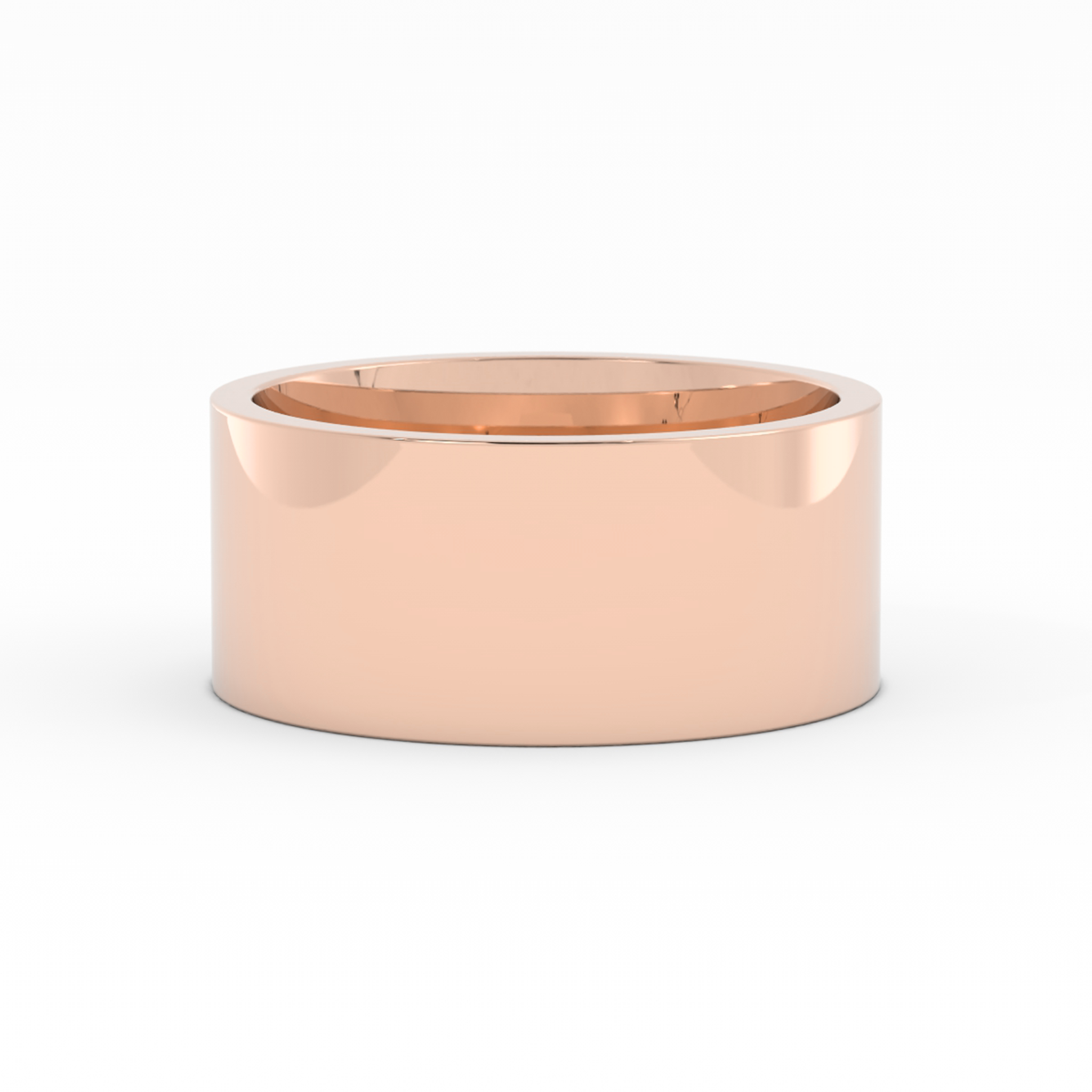 10K Rose Gold High Polish Flat 9mm Wedding Band