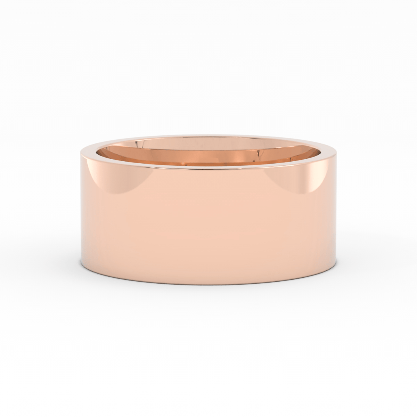 14K Rose Gold 9mm  Flat Comfort Fit Wedding Band