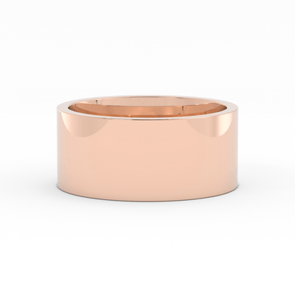 14K Rose Gold 9mm  Flat Comfort Fit Wedding Band