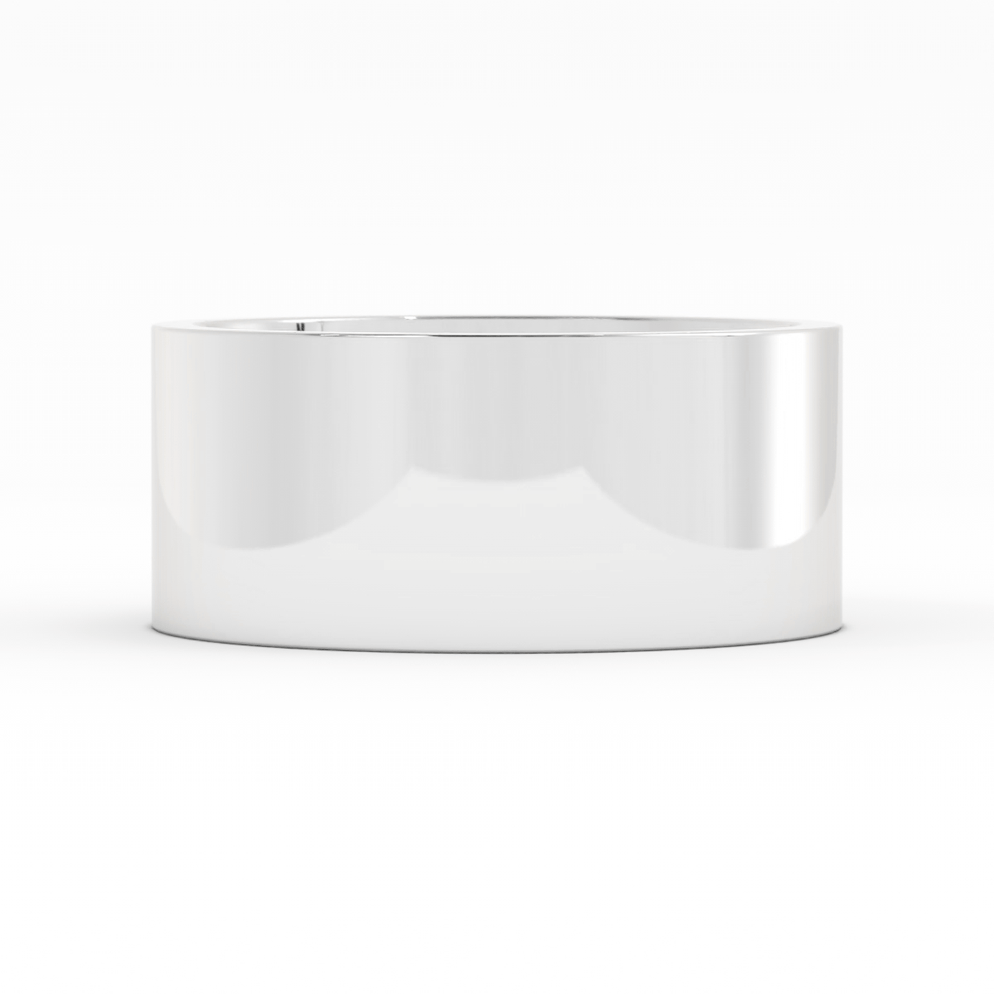 10K White Gold 9mm  Flat Comfort Fit Wedding Band