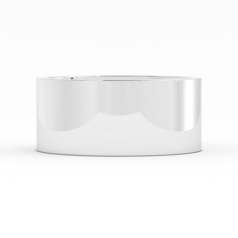 14K White Gold 9mm  Flat Comfort Fit Wedding Band