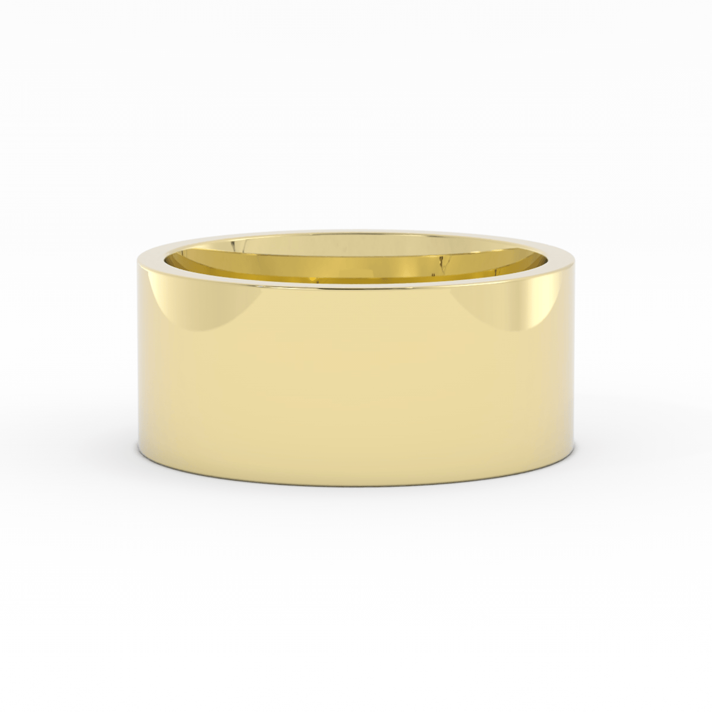 18K Yellow Gold 9mm  Flat Comfort Fit Wedding Band