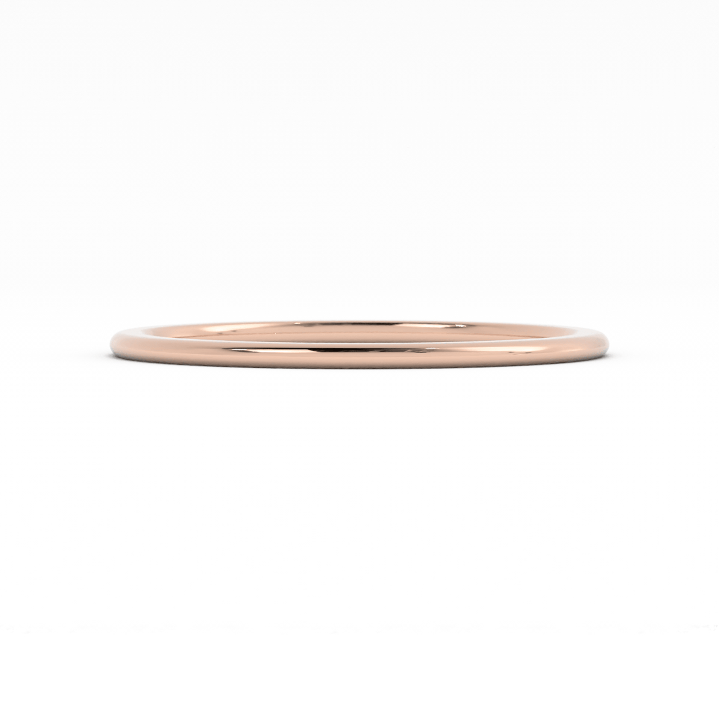 18K Rose Gold 1mm Mid-Weight Domed Comfort Fit Wedding Band