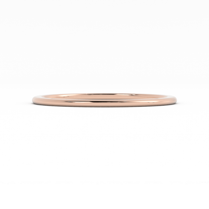 14K Rose Gold High Polish Domed 1mm Wedding Band