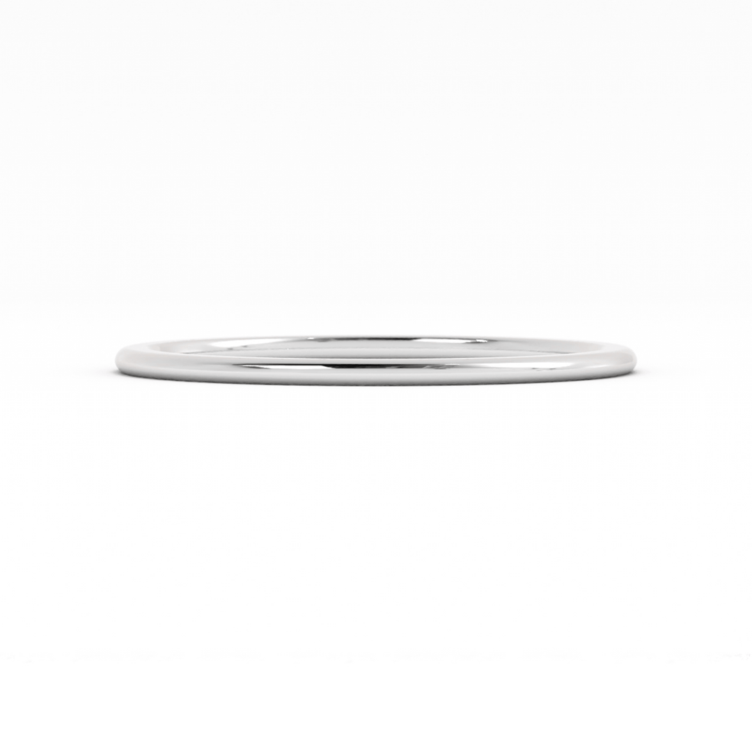 Platinum High Polish Domed 1mm Wedding Band