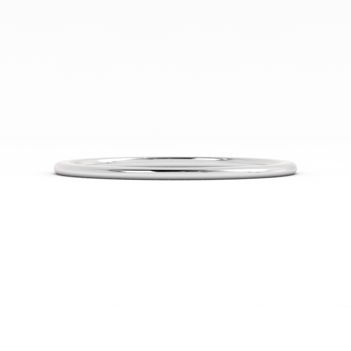 18k White Gold 1mm Mid-Weight Domed Comfort Fit Wedding Band