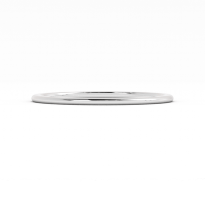 18k White Gold 1mm Mid-Weight Domed Comfort Fit Wedding Band