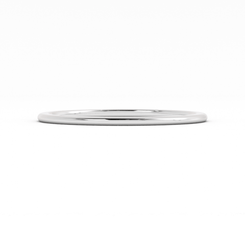 18k White Gold 1mm Mid-Weight Domed Comfort Fit Wedding Band