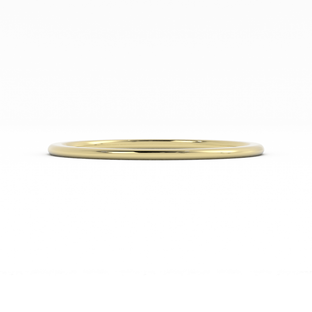 10K Yellow Gold High Polish Domed 1mm Wedding Band