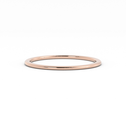 18K Rose Gold 1mm Mid-Weight Domed Comfort Fit Wedding Band