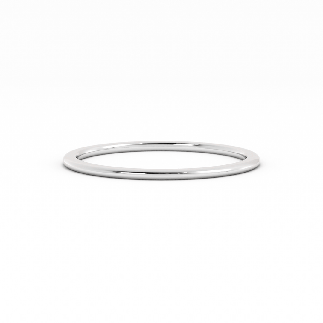Platinum High Polish Domed 1mm Wedding Band