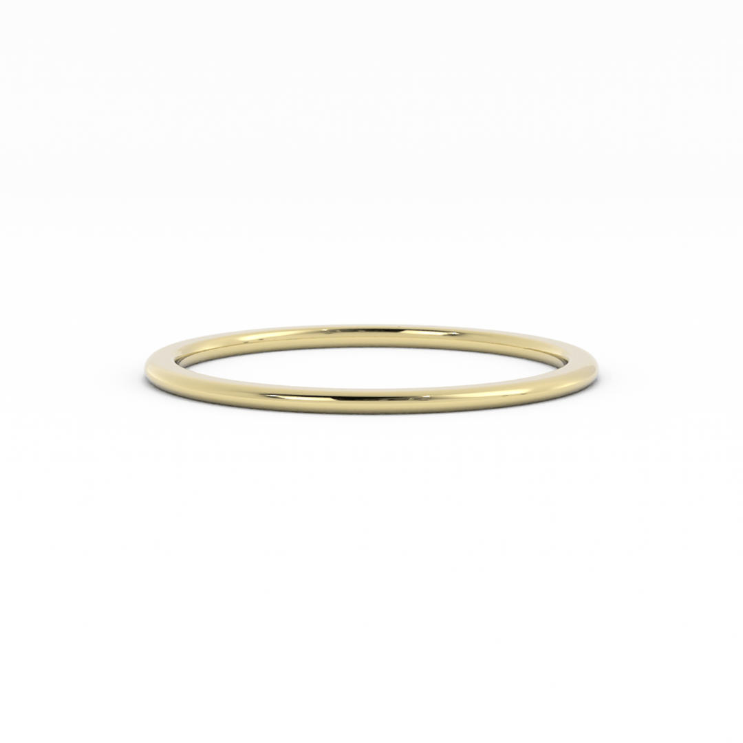 10K Yellow Gold High Polish Domed 1mm Wedding Band