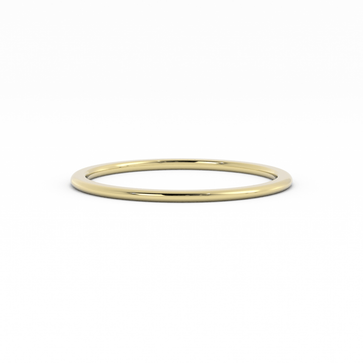 10K Yellow Gold High Polish Domed 1mm Wedding Band