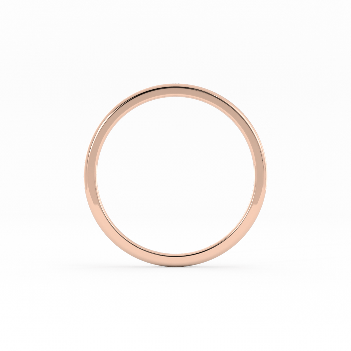 18K Rose Gold 1mm Mid-Weight Domed Comfort Fit Wedding Band