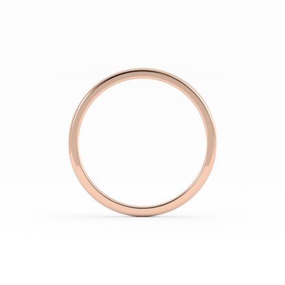 18K Rose Gold 1mm Mid-Weight Domed Comfort Fit Wedding Band