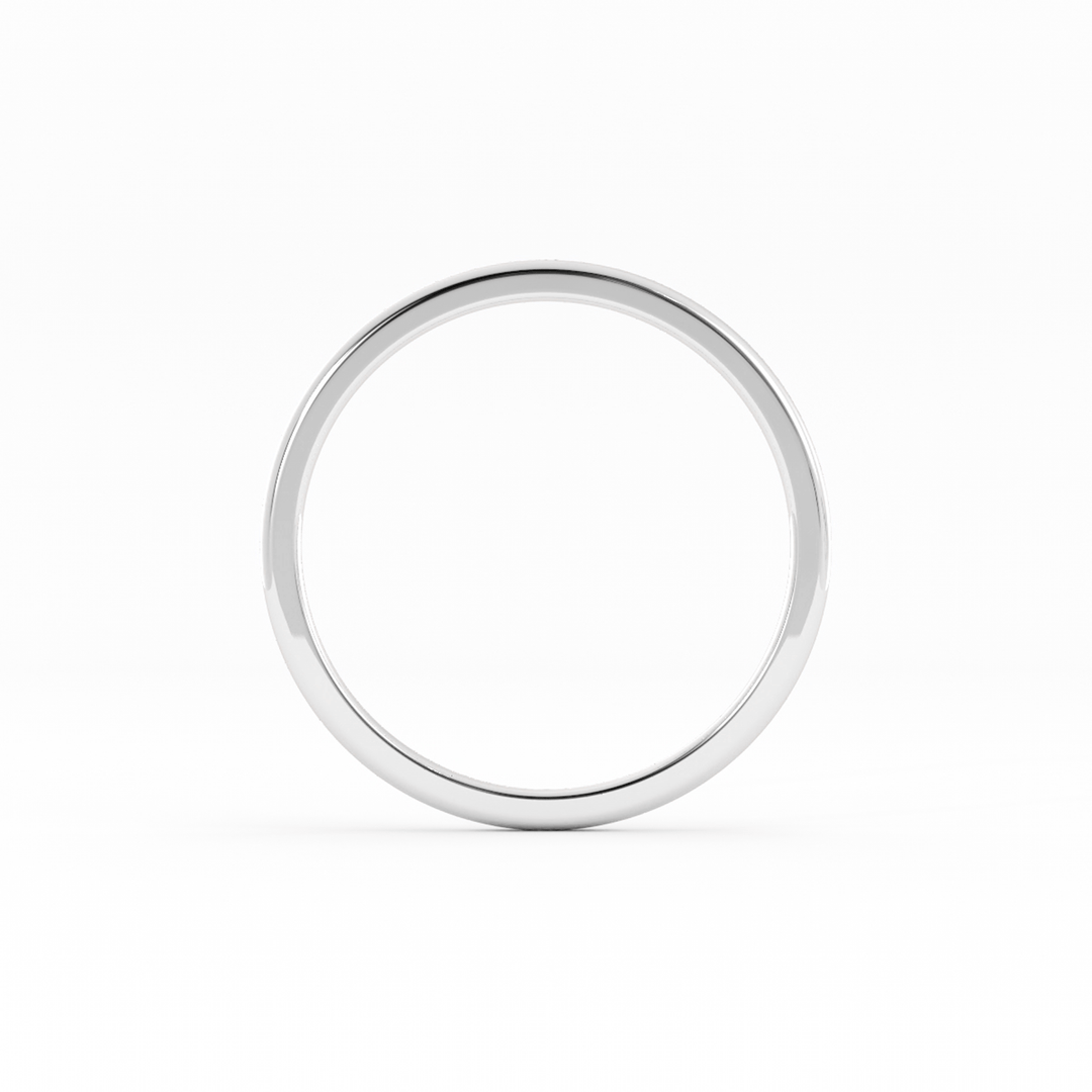 Platinum High Polish Domed 1mm Wedding Band