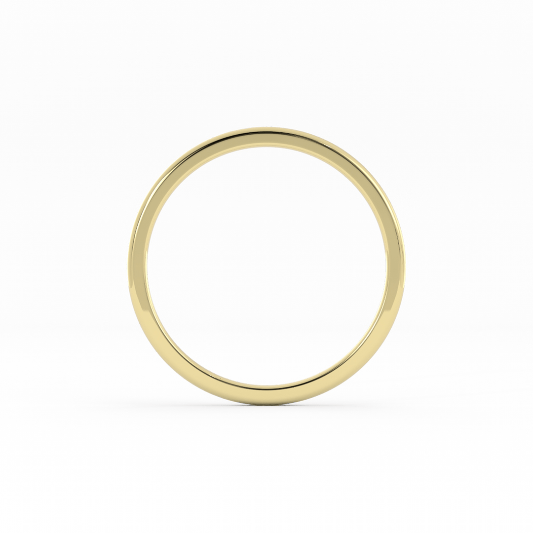 10K Yellow Gold High Polish Domed 1mm Wedding Band