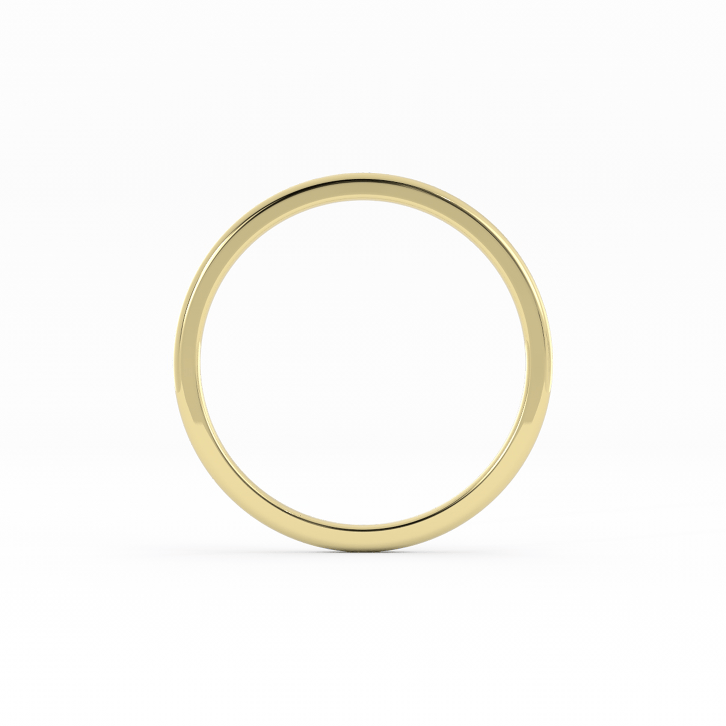 14K Yellow Gold 1mm Mid-Weight Domed Comfort Fit Wedding Band