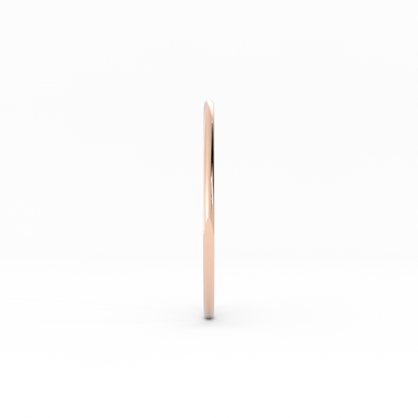 18K Rose Gold 1mm Mid-Weight Domed Comfort Fit Wedding Band