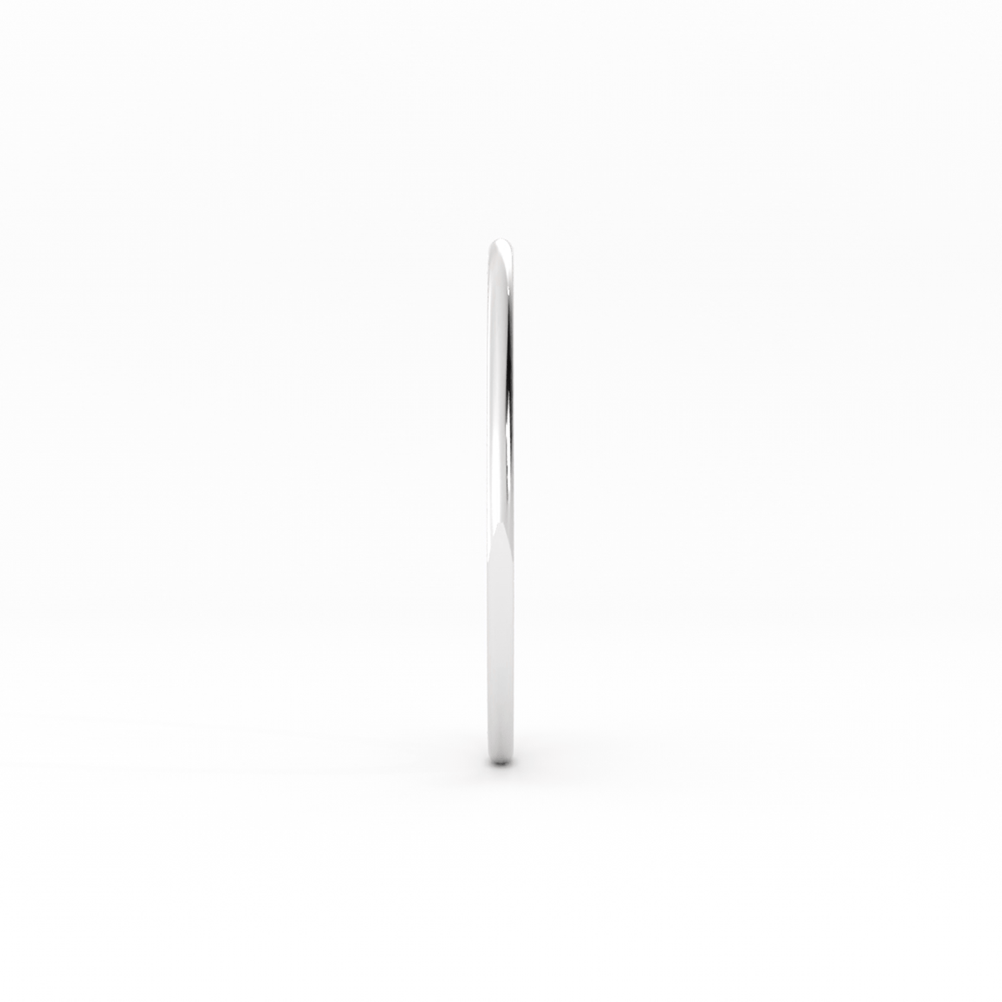 18k White Gold 1mm Mid-Weight Domed Comfort Fit Wedding Band